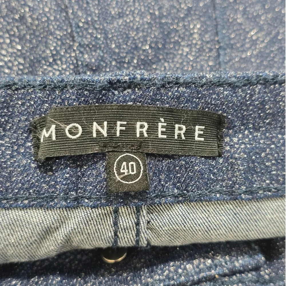 Monfrere Clint Bootleg Jeans‎ 40 Mens Stingray Blue Metallic Textured 1038J54425